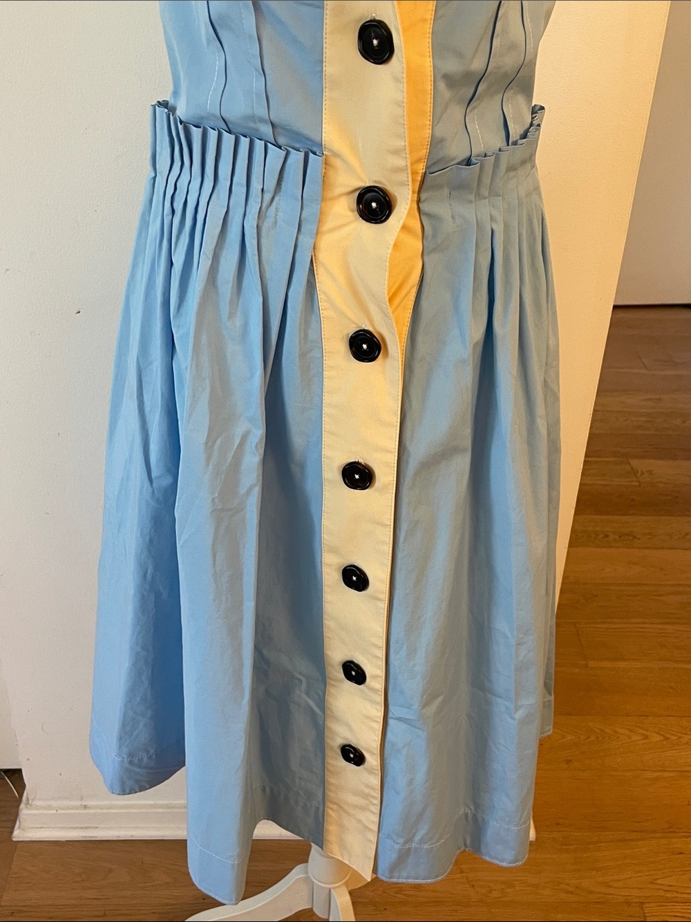 Marni Sky Blue Button Front Midi Dress Sleeveless Cotton Poplin EU M - Picture 7 of 10